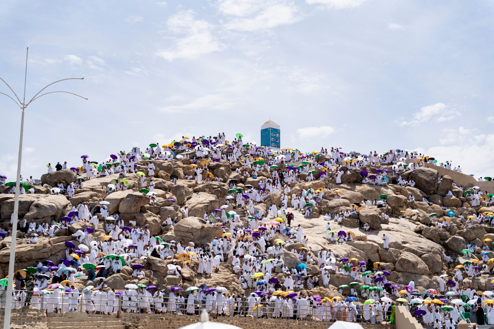 Maidan-e-Arafat (the Plain of Arafat) is a vast, open plain located about 20 kilometers southeast of Makkah, Saudi Arabia